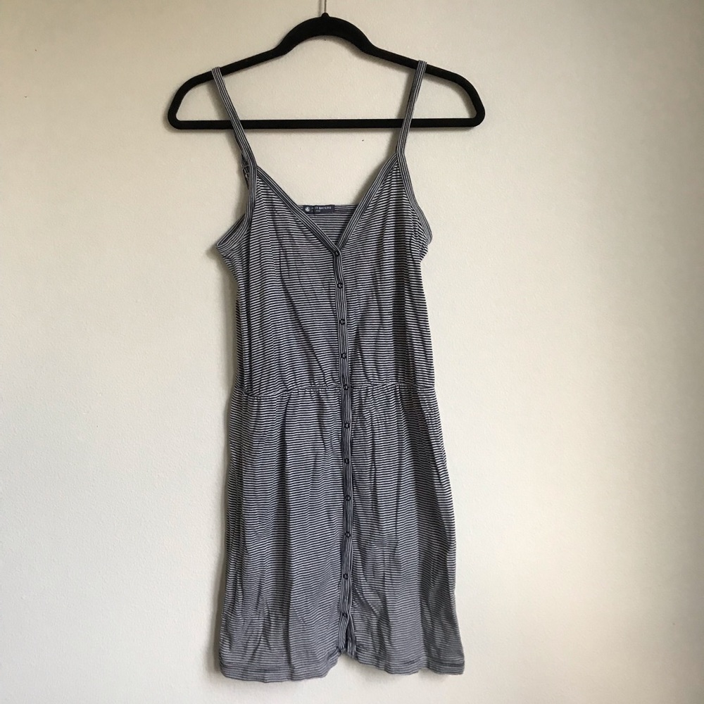 Petit bateau striped snap up tank dress